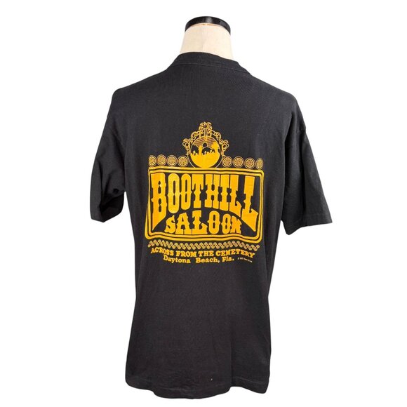 Vintage Fruit Of The Loom Boot Hill Saloon Black T-Shirt XL 100% Cotton 90's - Picture 1 of 11